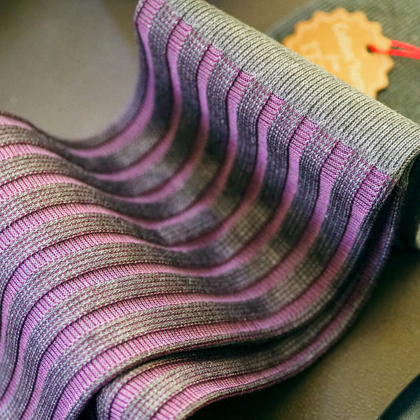 バーズアイストライプロングホーズ - 靴下  Il Regalo/イルレガロ | HIGH QUALITY SOCKS