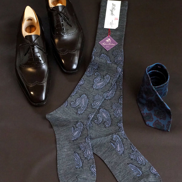 クラシックペイズリーロングホーズ - 靴下  Il Regalo/イルレガロ | HIGH QUALITY SOCKS