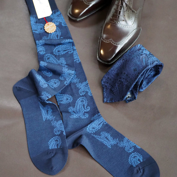 ファインペイズリーロングホーズ - 靴下  Il Regalo/イルレガロ | HIGH QUALITY SOCKS