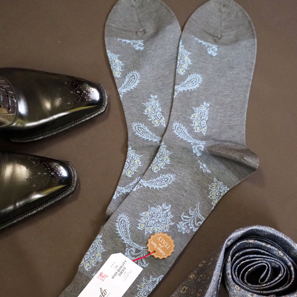 フローラルペイズリーソックス - 靴下  Il Regalo/イルレガロ | HIGH QUALITY SOCKS
