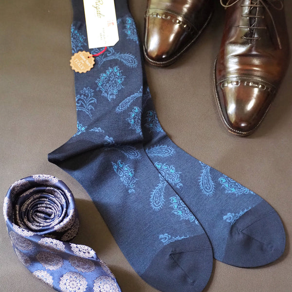 フローラルペイズリーソックス - 靴下  Il Regalo/イルレガロ | HIGH QUALITY SOCKS