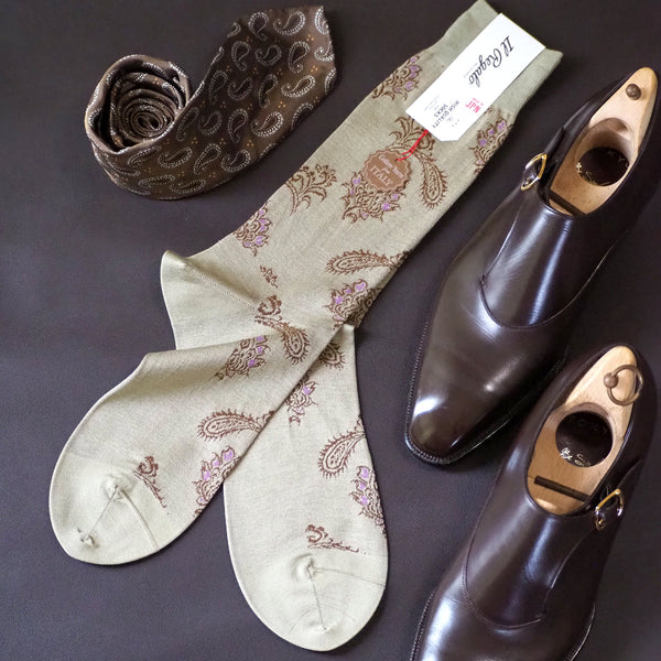 フローラルペイズリーソックス - 靴下  Il Regalo/イルレガロ | HIGH QUALITY SOCKS