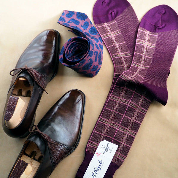 グレンチェックソックス - 靴下 Il Regalo/イルレガロ | HIGH QUALITY SOCKS