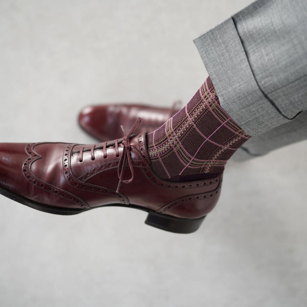 グレンチェックソックス - 靴下 Il Regalo/イルレガロ | HIGH QUALITY SOCKS