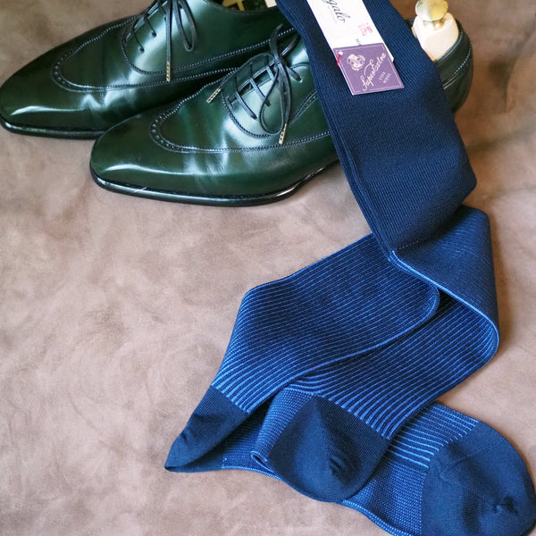 ヘアラインストライプロングホーズ - 靴下  Il Regalo/イルレガロ | HIGH QUALITY SOCKS