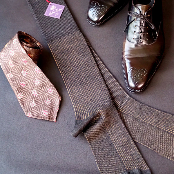 ヘアラインストライプロングホーズ - 靴下 Il Regalo/イルレガロ | HIGH QUALITY SOCKS