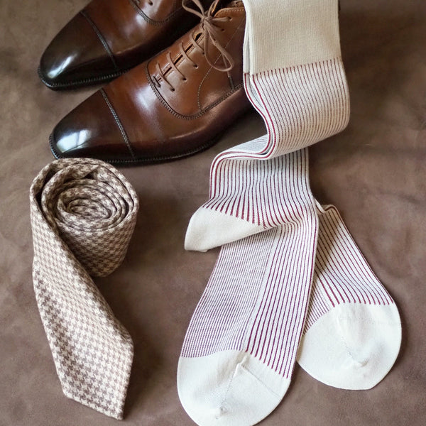 ヘアラインストライプロングホーズ - 靴下  Il Regalo/イルレガロ | HIGH QUALITY SOCKS