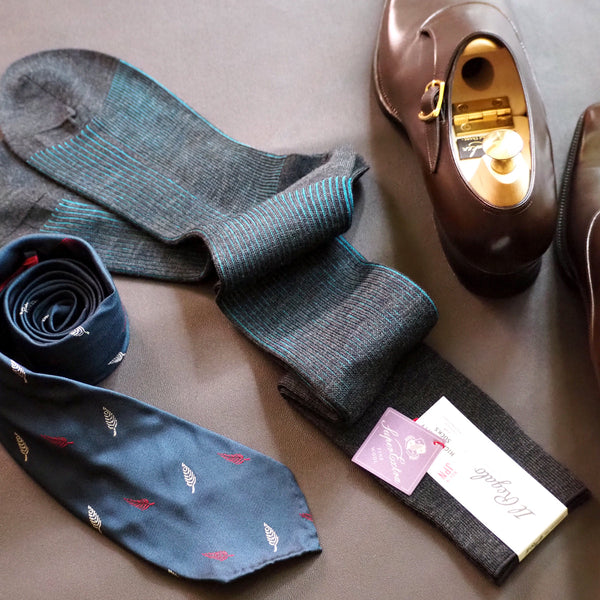 ヘアラインストライプロングホーズ - 靴下 Il Regalo/イルレガロ | HIGH QUALITY SOCKS