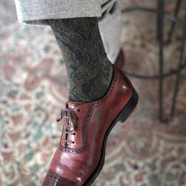 ヘリテージダマスクロングホーズ - 靴下  Il Regalo/イルレガロ | HIGH QUALITY SOCKS