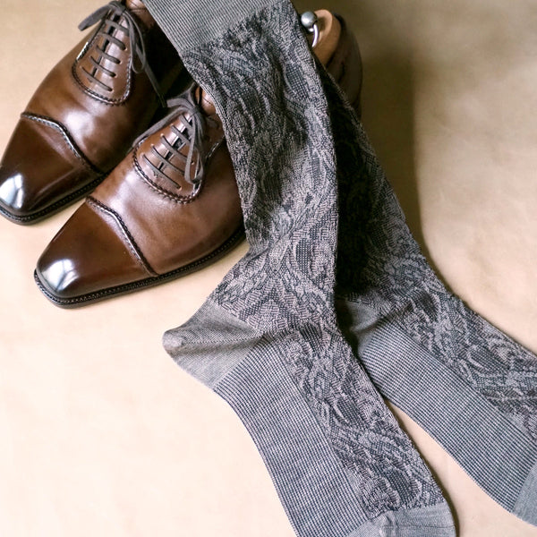 ヘリテージダマスクロングホーズ / Lサイズ - 靴下 Il Regalo/イルレガロ | HIGH QUALITY SOCKS