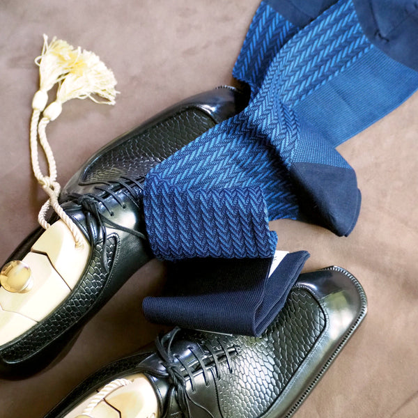 ヘリンボーンロングホーズ - 靴下 Il Regalo/イルレガロ | HIGH QUALITY SOCKS