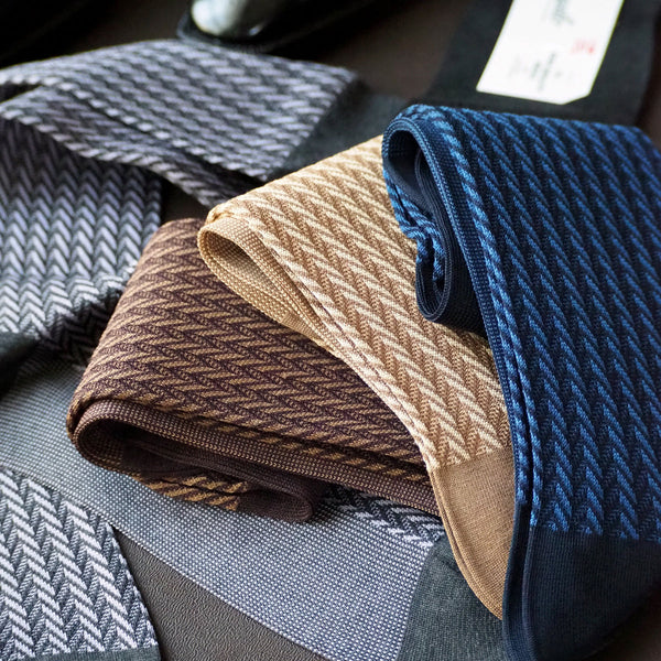 ヘリンボーンロングホーズ - 靴下 Il Regalo/イルレガロ | HIGH QUALITY SOCKS