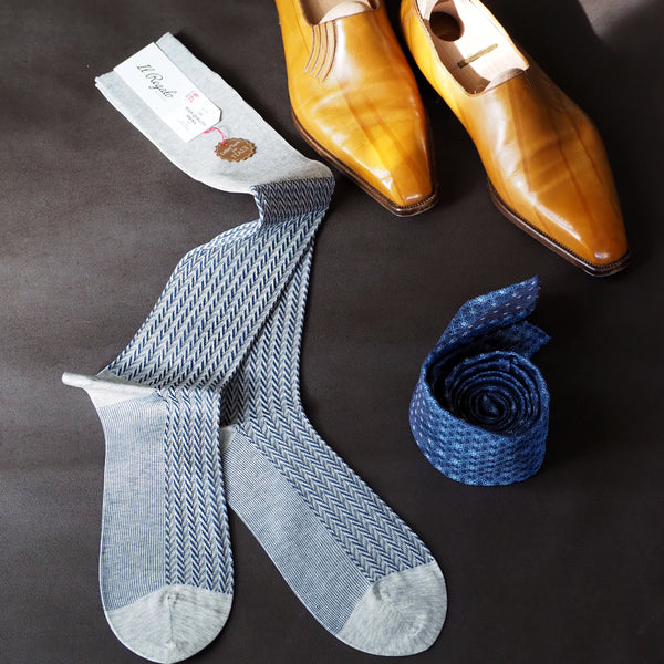 ヘリンボーンロングホーズ - 靴下 Il Regalo/イルレガロ | HIGH QUALITY SOCKS