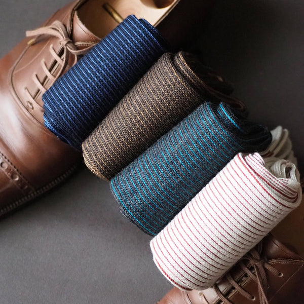 ヘアラインストライプソックス - 靴下  Il Regalo/イルレガロ | HIGH QUALITY SOCKS