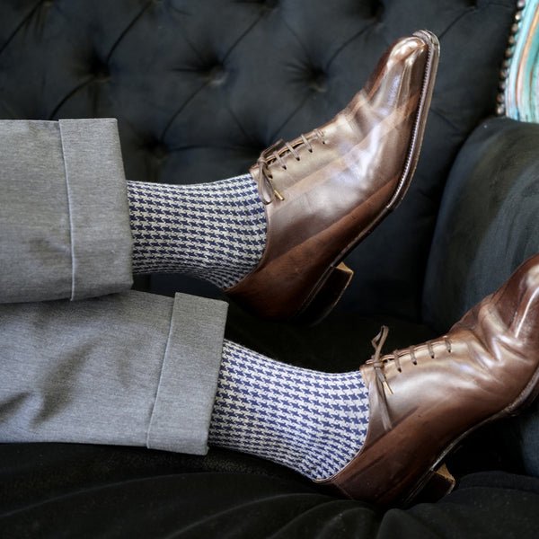 ハウンドトゥースロングホーズ - 靴下 Il Regalo/イルレガロ | HIGH QUALITY SOCKS
