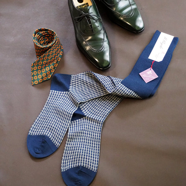 ハウンドトゥースロングホーズ - 靴下 Il Regalo/イルレガロ | HIGH QUALITY SOCKS