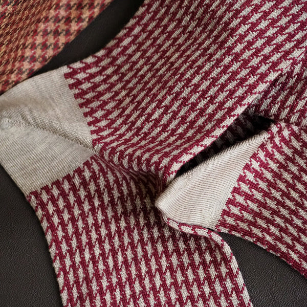 ハウンドトゥースロングホーズ - 靴下 Il Regalo/イルレガロ | HIGH QUALITY SOCKS