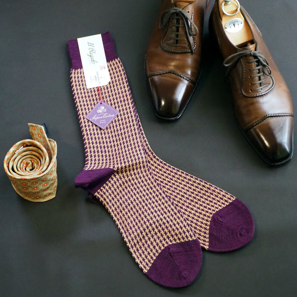 ハウンドトゥースソックス - 靴下 Il Regalo/イルレガロ | HIGH QUALITY SOCKS