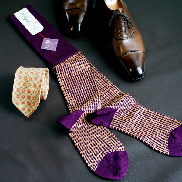 ハウンドトゥースロングホーズ - 靴下 Il Regalo/イルレガロ | HIGH QUALITY SOCKS