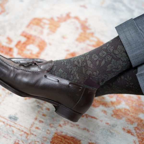 ラミーフローラルロングホーズ - 靴下 Il Regalo/イルレガロ | HIGH QUALITY SOCKS