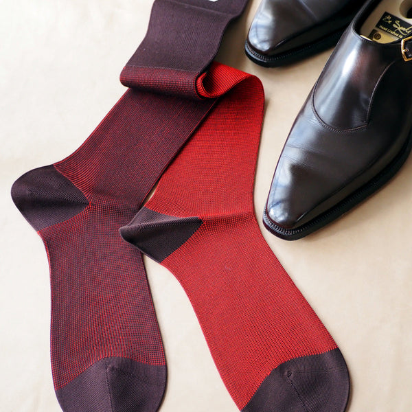 リバーシブルバイカラーロングホーズ - 靴下  Il Regalo/イルレガロ | HIGH QUALITY SOCKS