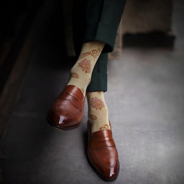 フローラルペイズリーソックス - 靴下  Il Regalo/イルレガロ | HIGH QUALITY SOCKS