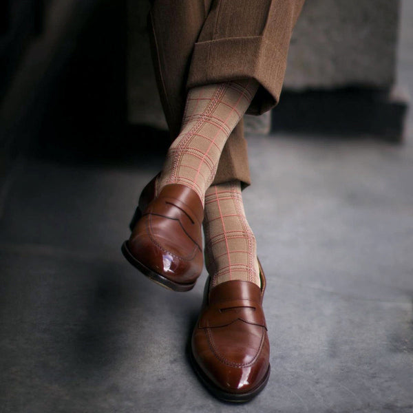 グレンチェックソックス - 靴下 Il Regalo/イルレガロ | HIGH QUALITY SOCKS