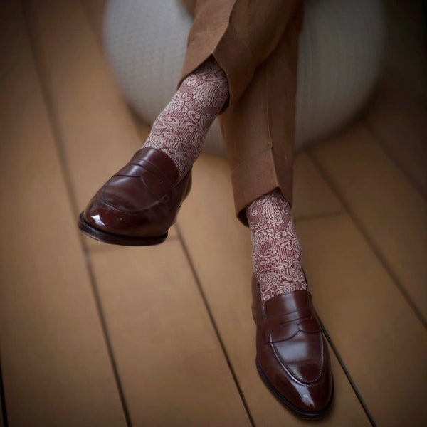 シルクペイズリーロングホーズ - 靴下 Il Regalo/イルレガロ | HIGH QUALITY SOCKS