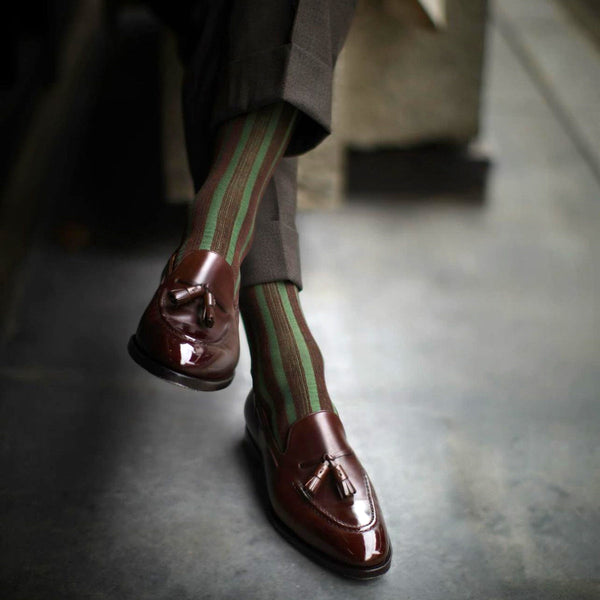 シルクシャドーリブロングホーズ - 靴下  Il Regalo/イルレガロ | HIGH QUALITY SOCKS