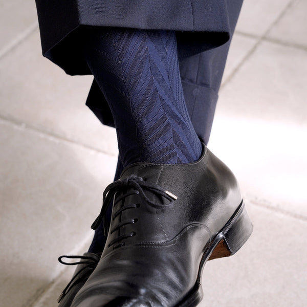 シャドーヘリンボーンロングホーズ - 靴下 Il Regalo/イルレガロ | HIGH QUALITY SOCKS