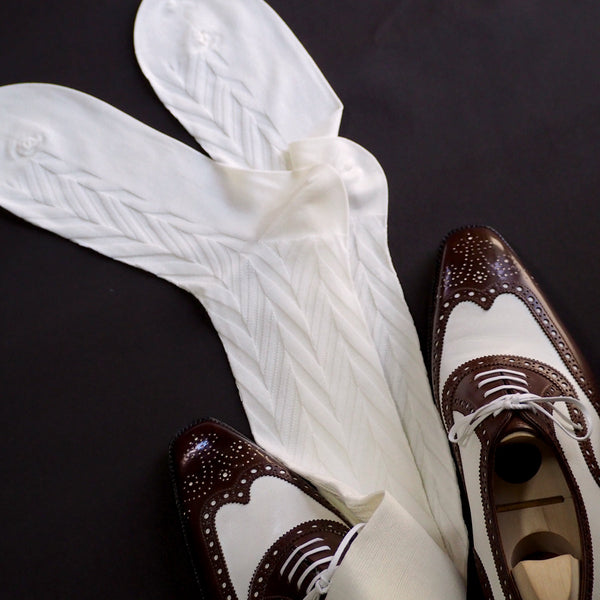 シャドーヘリンボーンロングホーズ - 靴下 Il Regalo/イルレガロ | HIGH QUALITY SOCKS