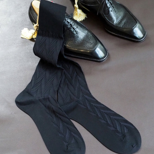 シャドーヘリンボーンロングホーズ - 靴下 Il Regalo/イルレガロ | HIGH QUALITY SOCKS