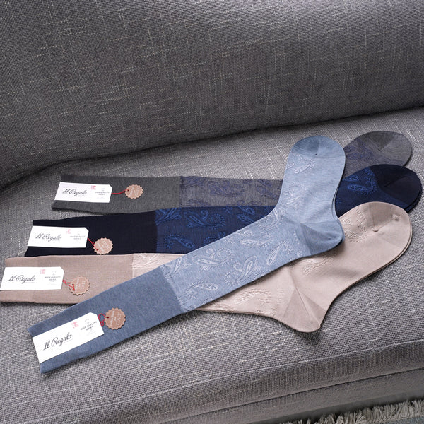シャドーペイズリーロングホーズ - 靴下 Il Regalo/イルレガロ | HIGH QUALITY SOCKS