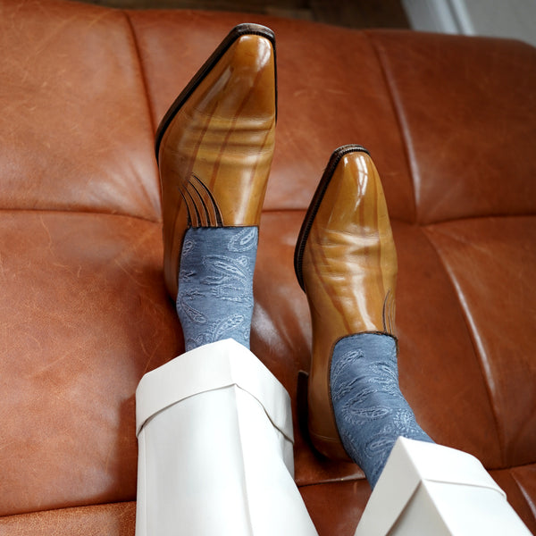 シャドーペイズリーロングホーズ - 靴下 Il Regalo/イルレガロ | HIGH QUALITY SOCKS