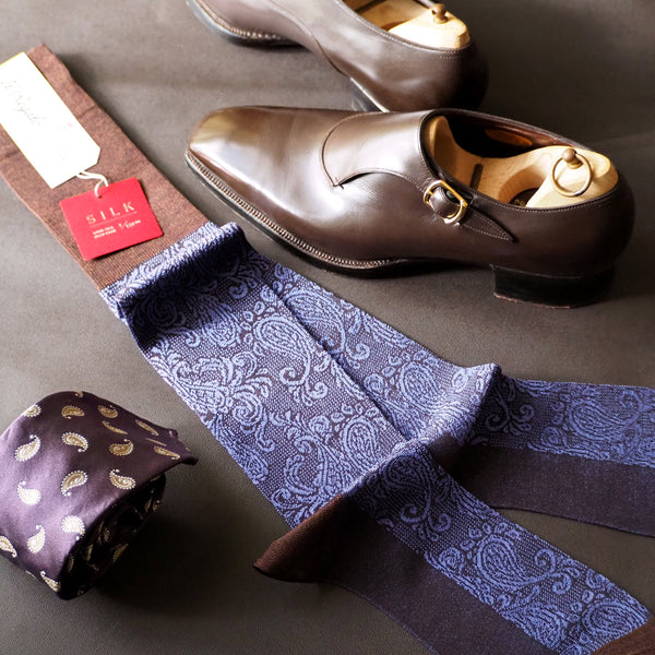 シルクペイズリーロングホーズ - 靴下 Il Regalo/イルレガロ | HIGH QUALITY SOCKS
