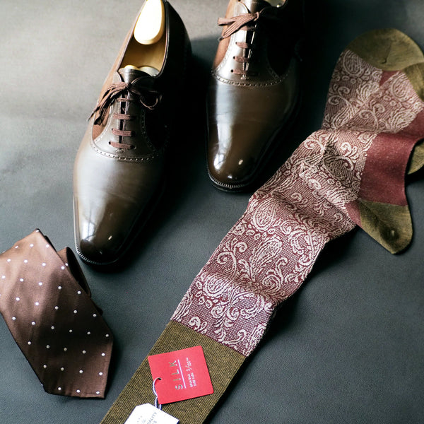 シルクペイズリーロングホーズ - 靴下  Il Regalo/イルレガロ | HIGH QUALITY SOCKS