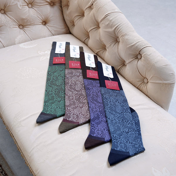 シルクペイズリーロングホーズ - 靴下  Il Regalo/イルレガロ | HIGH QUALITY SOCKS