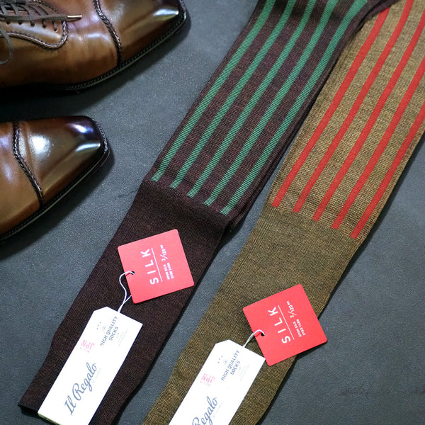 シルクシャドーリブロングホーズ - 靴下  Il Regalo/イルレガロ | HIGH QUALITY SOCKS