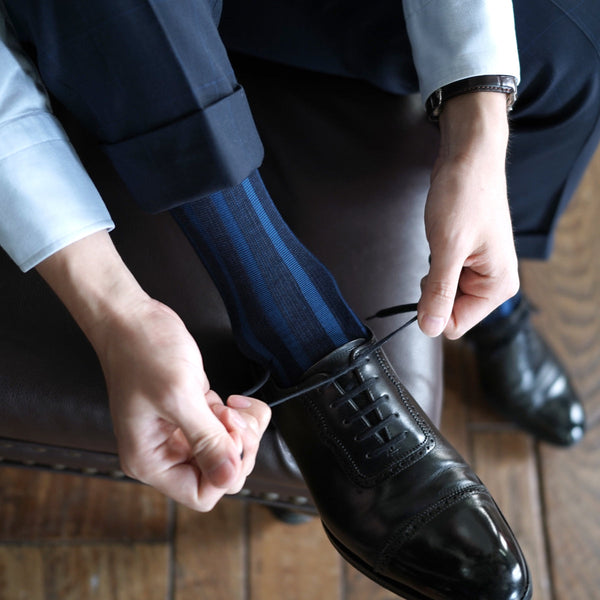 シルクシャドーリブロングホーズ - 靴下 Il Regalo/イルレガロ | HIGH QUALITY SOCKS