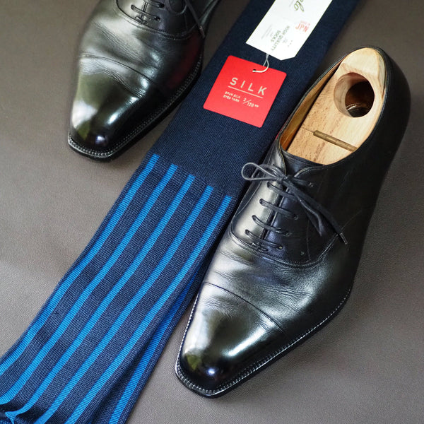 シルクシャドーリブロングホーズ - 靴下 Il Regalo/イルレガロ | HIGH QUALITY SOCKS