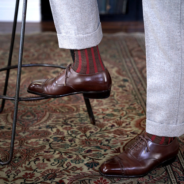 シルクシャドーリブロングホーズ - 靴下 Il Regalo/イルレガロ | HIGH QUALITY SOCKS