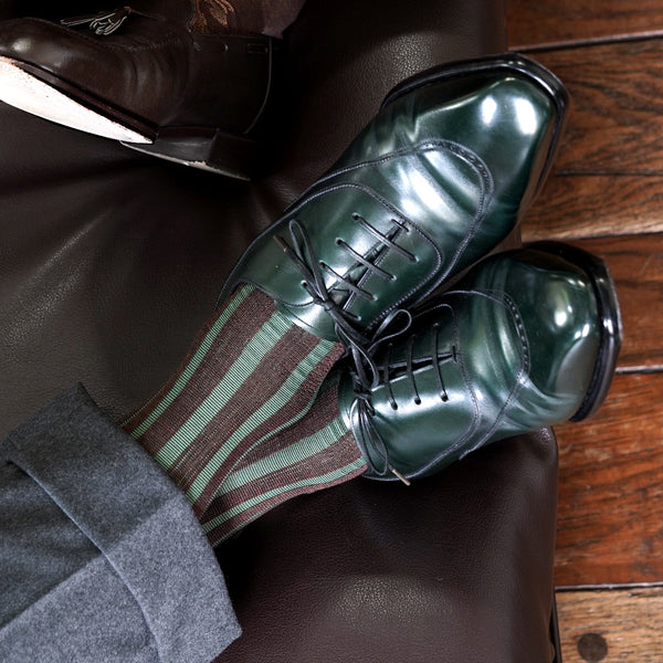 シルクシャドーリブロングホーズ - 靴下 Il Regalo/イルレガロ | HIGH QUALITY SOCKS