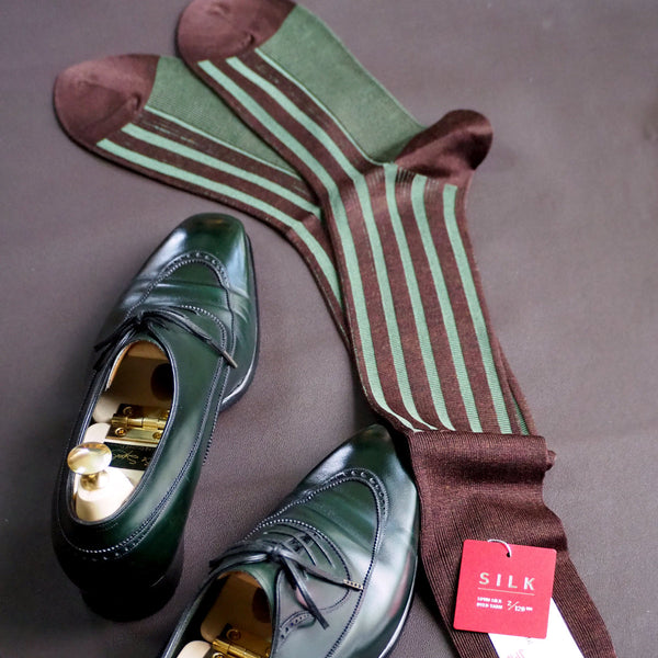 シルクシャドーリブロングホーズ - 靴下 Il Regalo/イルレガロ | HIGH QUALITY SOCKS