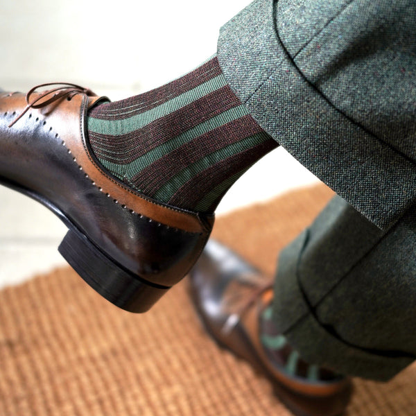 シルクシャドーリブロングホーズ - 靴下 Il Regalo/イルレガロ | HIGH QUALITY SOCKS