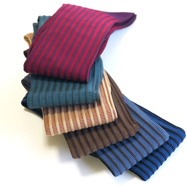 ストライプジャガードロングホーズ - 靴下 Il Regalo/イルレガロ | HIGH QUALITY SOCKS