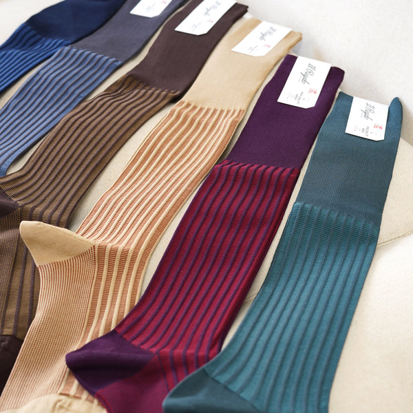 ストライプジャガードロングホーズ - 靴下 Il Regalo/イルレガロ | HIGH QUALITY SOCKS