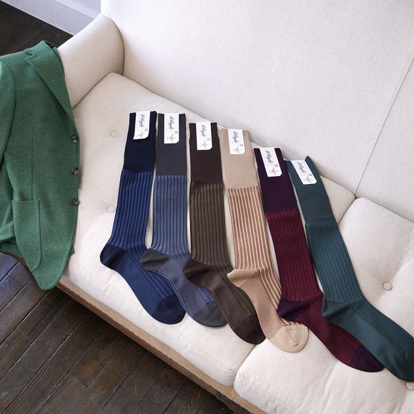 ストライプジャガードロングホーズ - 靴下  Il Regalo/イルレガロ | HIGH QUALITY SOCKS