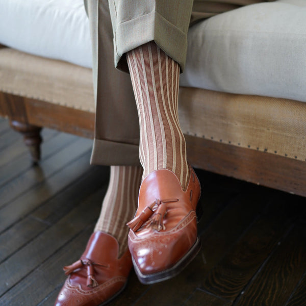 ストライプジャガードソックス - 靴下  Il Regalo/イルレガロ | HIGH QUALITY SOCKS