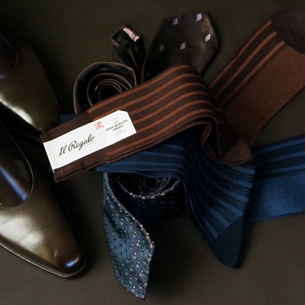 ツートンストライプソックス - 靴下 Il Regalo/イルレガロ | HIGH QUALITY SOCKS