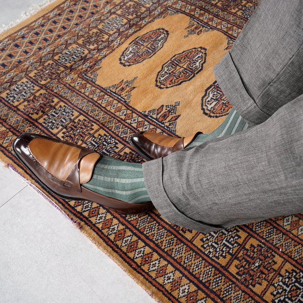 ツートンストライプソックス - 靴下 Il Regalo/イルレガロ | HIGH QUALITY SOCKS